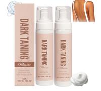 Tanning Mousse with Hyaluronic Acid & Aloe, Moisturizing Tanning Foam for Natural Bronze Glow, Fast-drying Fake Tan, for Sensitive Skin, Streak-Free, Vegan & Cruelty-Free, 120ml (2pc)
