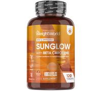 Tanning Tablets - 120 Sunglow Tablets - Beta Carotene Tanning Accelerator with Vitamins B2 & B3, Zinc, Copper & Iodine - Vegan-Friendly & Non-GMO - Made in the UK