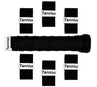 Tannius Tennis Racket Grip Tape, 9 Pack Dry Feel Tennis Grips, Absorbent and Enhanced Tennis Overgrip (6-Pack Black)