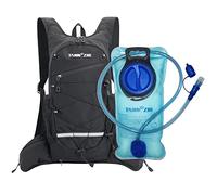 TANNOZHE Hydration Backpack with 2L Water Bladder, Lightweight Nylon Hydration Pack, Outdoor Sport Water Backpack for Cycling Running Bike Hiking Climbing-Black
