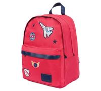 Tann's - Backpack L Antoine Rouge - Airplane Patches and Embroidery and Pilot Patches - Boys School Backpack 2 Compartments Recycled Polyester - CM1 CM2 College