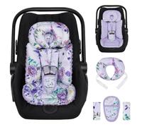 TANOFAR Car Seat Head Support Baby - Infant Car Seat Insert for Newborn Girls Boys - Soft Carseat Head Support for Infant - Newborn Carseat Insert for Car Seats, Strollers, Swings, Bouncer, Pink Bow
