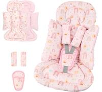 TANOFAR Infant Car Seat Insert and Strap Covers, Very Soft Car Seat Head Support Baby Girl Boy, Reversible Newborn Carseat Insert Cushion Fits for Stroller, Baby Swing, Bouncer