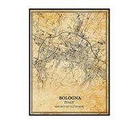 TANOKCRS Bologna Italy Vintage Map Poster Artwork Wall Art City Road Map Print Travel Souvenir Gift Home Decor Unframed