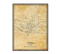 TANOKCRS Lucca Italy Wall Art Vintage Print Poster Map Artwork Travel Souvenir Gift Home Decor 16x20 Inches Unframed