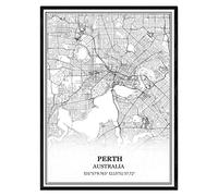TANOKCRS Perth Australia Map Wall Art Canvas Print Poster Artwork Unframed Modern Black and White Map Souvenir Gift Home Decor -11 * 14 inches