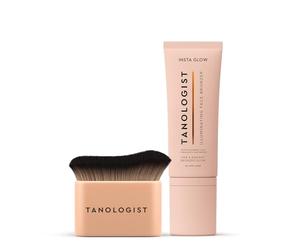 Tanologist Instaglow Face, Illuminating Face Bronzer For All Skin Tones, 60ml + Tanologist KABUKI Face & Body Brush Self Tan Applicator for an Airbrushed Finish