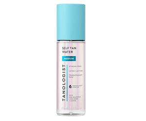 Tanologist Mini Self Tan Water Medium, Clear, Travel Size Tanning Mist, Streak-Free, Natural Bronze Glow, No Fake Tan Smell, Skincare Infused, Lightweight, Dermatologist Tested,100ml