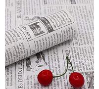 TANONE White Newspaper Wallpaper 17.7" X 78.8'' Literature and Art French Language Contact Paper Self Adhesive Peel and Stick Wallpaper for Countertops Cabinets Decorative Dormitory Old Furniture