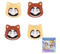Tanooki Mario Thumb Grips Compatible with the Nintendo Switch Joy-Cons OLED and Switch Lite Silicone Protective Covers - 4 Pack