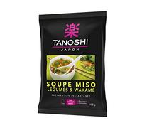 Tanoshi Miso Vegetable and Wakame Soup Instant Prep with 3 Individual Servings 2.2oz Bag