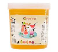Tanoshiya Popping Boba Fruity Flavour Bursting Bubbles 1.3kg | Tapioca Pearl for Desserts & Drink Toppings - Passion Fruit Flavour