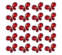 TANOSII 20 PCS Zinc Alloy Crystal Gems Butterfly Water Droplet Shaped Glass Rhinestones Butterfly for Jewelry Crafts Clothes Shoes Costume Garment Car Air Outlet Accessories Red