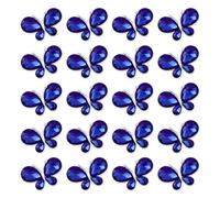TANOSII 20 PCS Zinc Alloy Crystal Gems Butterfly Water Droplet Shaped Glass Rhinestones Butterfly for Jewelry Crafts Clothes Shoes Costume Garment Car Air Outlet Accessories Sapphire Blue