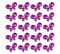 TANOSII 20 PCS Zinc Alloy Crystal Gems Butterfly Water Droplet Shaped Glass Rhinestones Butterfly for Jewelry Crafts Clothes Shoes Costume Garment Car Air Outlet Accessories Rose Red