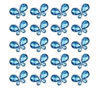 TANOSII 20 PCS Zinc Alloy Crystal Gems Butterfly Water droplet shaped Glass Rhinestones Butterfly for Jewelry Crafts Clothes Shoes Costume Garment Car Air Outlet Accessories Turquoise