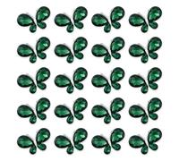 TANOSII 20 PCS Zinc Alloy Crystal Gems Butterfly Water Droplet Shaped Glass Rhinestones Butterfly for Jewelry Crafts Clothes Shoes Costume Garment Car Air Outlet Accessories Malachite Green