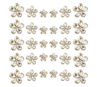 TANOSII 30 PCS Water Droplet Shaped Glass Rhinestones Flower Zinc Alloy Crystal Gems Flower for Jewelry Crafts Clothes Shoes Costume Garment Car Air Outlet Accessories Champagne