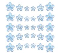 TANOSII 30 PCS Water Droplet Shaped Glass Rhinestones Flower Zinc Alloy Crystal Gems Flower for Jewelry Crafts Clothes Shoes Costume Garment Car Air Outlet Accessories Sea Blue Mocha