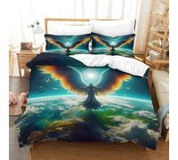 tanpiaoliang Angel Wings Duvet Cover Sets 3 PCS Hotel Quality Quilt Cover Bedding with Pillowcases, Zipper Closure, Hypoallergenic, Soft, Breathable Microfiber Single（140x200cm）