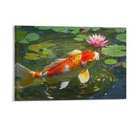 tanpiaoliang Koi Carp Poster Artwork Canvas Prints Picture Modern Wall Art Picture Wall Hanging for Living Room Home Decorations 12x18inch(30x45cm)