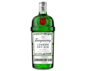 Tanqueray London Dry Gin | 41.3% vol | 1L | Award-Winning Premium Spirit | Distilled 4 Times | Made with 4 Gin Botanicals | Enjoy with Ice & Tonic