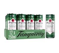 Tanqueray London Dry Gin & Tonic | 12 x 250ml | Pre-Mixed Cans | Gin Botanicals | Mixed with Tonic | Enjoy Chilled or in a Glass | Balanced Flavour
