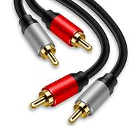 TanQY 2RCA to 2RCA Cable 12M, Gold-Plated 2 RCA Male to 2 RCA Male Stereo Audio Cable for Home Theater, HDTV, Gaming Consoles, Hi-Fi Systems (12M)