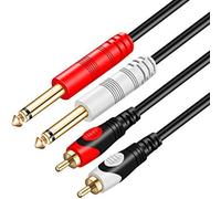 TanQY Dual 1/4 inch 2 x 6.35mm TS Mono Male Jack t
