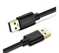 TanQY USB 3.0 A to A Male Cable, USB to USB Cord with Gold-Plated Connectors (3M) - Compatible with Hard Drive Enclosures, DVD Player, Laptop Cooler