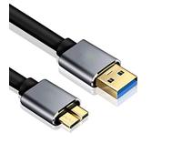 TanQY USB 3.0 Micro Cable 2M, Super Speed USB 3.0 A Male to Micro B External Hard Drive Cable Cord with Gold-Plated Connectors for Galaxy S5, Note 3, Camera and More (2M/6Ft, Grey)