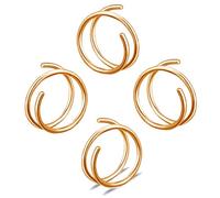 Tanreeqee Double Nose Ring for Single Piercing Stainless Steel Left and Right Double Hoop Nose Ring Spiral Nose Hoops for Women Men, Stainless Steel, no gemstone