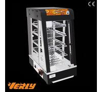 Tansik Hot Food Display Cabinet - 230V 1.2kW Countertop Food Warmer Showcase Black