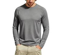 Tansozer Long Sleeve T Shirt Mens Gym Rashguard Surf Top Dry Fit Active Wear Technical Tee Shirts Outdoor Performance, Dark Grey, S