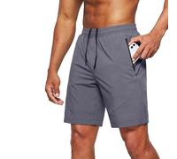 Tansozer Mens Shorts Gym Running Joggers Shorts with Pockets Sports Summer Workout Shorts Lightweight Training Fitness Shorts with Elastic Waist Shorts Grey 3XL