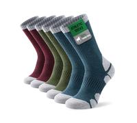 TANSTC Men's Hiking & Walking Socks Merino Wool - Cushioned Crew Performance Athletic Socks for Women Running Cycling Work Sports