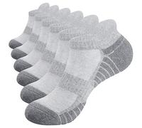 TANSTC Men's Running Trainer Ankle Socks, Anti-Blister Cushioned, 6 Pairs