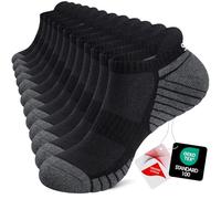 TANSTC Men's Running Trainer Ankle Socks, Anti-Blister Cushioned, 6 Pairs