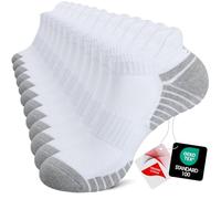 TANSTC Men's Running Trainer Ankle Socks, Anti-Blister Cushioned, 6 Pairs