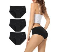 TANSTC Period Pants Heavy Flow 60ML Absorbency Period Underwear for Women Extra Protection Soft Breathable Leakproof Washable Menstrual Knickers Pack of 3,Black,XL