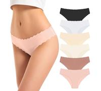 TANSTC Seamless Knickers for Women - No VPL Invisible Panties (Pack of 6) Breathable,Ultra-Soft & Stretch for All-Day Comfort