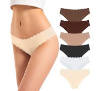 TANSTC Seamless Knickers for Women - No VPL Invisible Panties (Pack of 6) Breathable,Ultra-Soft & Stretch for All-Day Comfort