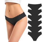 TANSTC Seamless Knickers for Women - No VPL Invisible Panties (Pack of 6) Breathable,Ultra-Soft & Stretch for All-Day Comfort Black