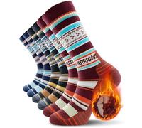 TANSTC Thermal Merino Wool Socks for Men & Women - Thick Warm Cushioned Crew Socks for Hiking, Walking, Work, Running, Skiing & Outdoor Sports, 3 Pairs