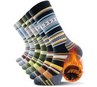 TANSTC Thermal Merino Wool Socks for Men & Women - Thick Warm Cushioned Crew Socks for Hiking, Walking, Work, Running, Skiing & Outdoor Sports, 3 Pairs