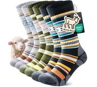 TANSTC Thermal Socks for Men Women Merino Wool Socks Warm Thick Socks Winter Walking Hiking Socks Cushioned Moisture Wicking Cozy Outdoor Boot Socks 3 Pairs,Black Grey Green,S