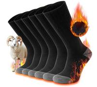 TANSTC Thermal Socks for Men Women Merino Wool Socks Warm Thick Socks Winter Walking Hiking Socks Cushioned Moisture Wicking Cozy Outdoor Boot Socks 3 Pairs,Black,L