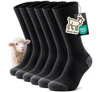 TANSTC Thermal Socks for Men Women Merino Wool Warm Thick Socks Winter Walking Hiking Socks Cushioned Moisture Wicking Cozy Outdoor Boot Socks 3 Pairs,Black,XL