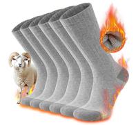 TANSTC Thermal Socks for Men Women Merino Wool Warm Thick Socks Winter Walking Hiking Socks Cushioned Moisture Wicking Cozy Outdoor Boot Socks 3 Pairs,Gery,L