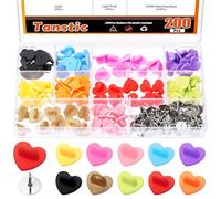 Tanstic 100Sets 10 Colors Rubber Pin Backs Locking Set, 10MM Heart-Shaped Multicolor Silicone Pin Locks, Clutch Pin Tie Tacks, Blank Pins Holder for Uniform Brooch Tie Hat Badge
